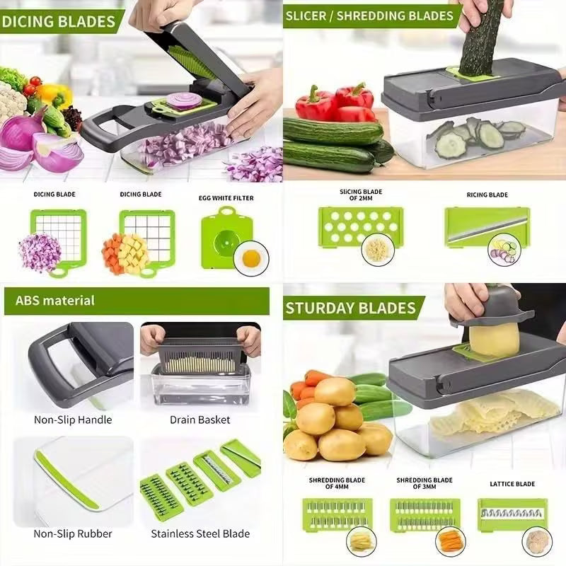 14pcs -in- Vegetable Chopper & Onion Chopper