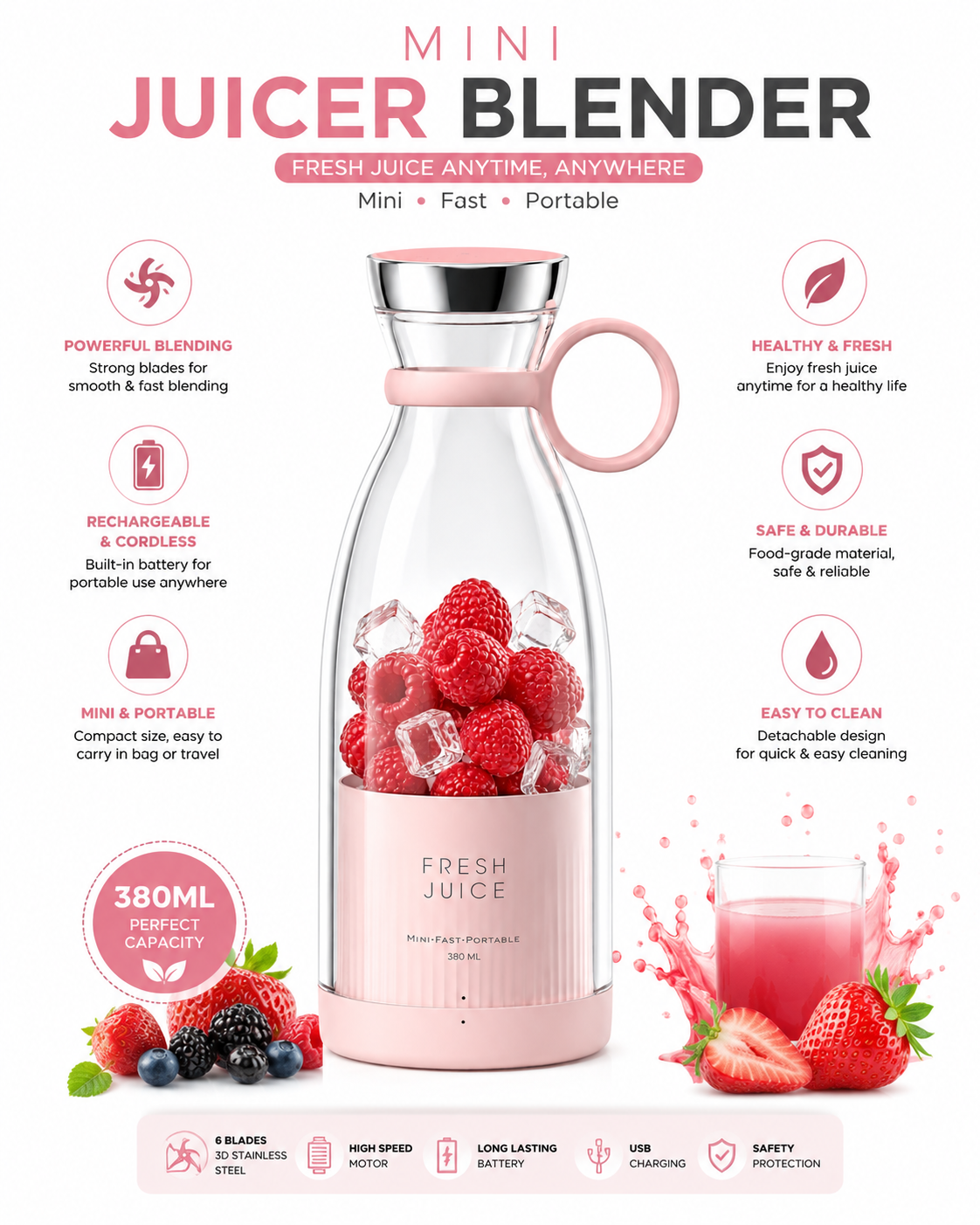 USB Rechargeable Mini Smoothie Maker